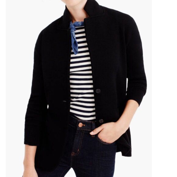J. Crew Merino Wool Sweater Blazer in Navy - Picture 3 of 7